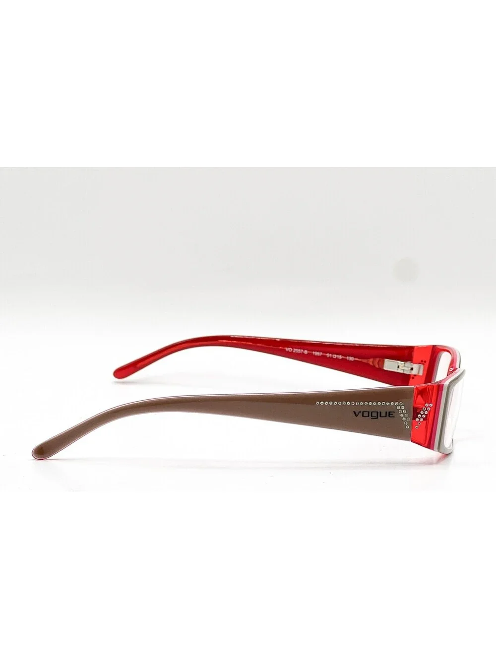 Vogue VO 2557-B 1987 Brown Transparent Red Authentic Eyeglass Frames 51-15